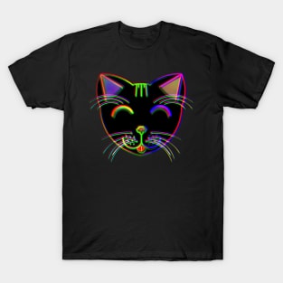 Happy Cat 14 (Glitchy Rainbow) T-Shirt